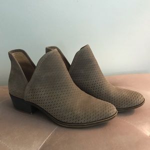 LUCKY BRAND- Brooklin perforated suede booties 9M